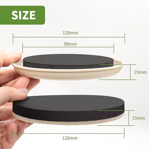 Furniture Sliders for Carpet and Hardwood, 8 PCS 4 3/4", Beige - size: Round 8 PCS 4 3/4'' Beige