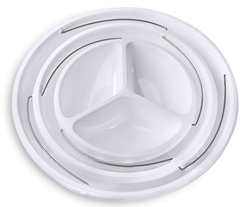 Masirs 3-Tier Collapsible Bowl: Decorative Design Folds for Minimal Storage. Ideal for Serving Snacks, Salad, and Fruit. Top Bowl Divided into Three Sections. - size: 11.1", style: Party Bowl