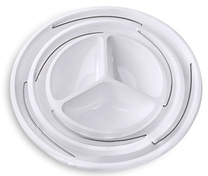 Masirs 3-Tier Collapsible Bowl: Decorative Design Folds for Minimal Storage. Ideal for Serving Snacks, Salad, and Fruit. Top Bowl Divided into Three Sections. - size: 11.1", style: Party Bowl