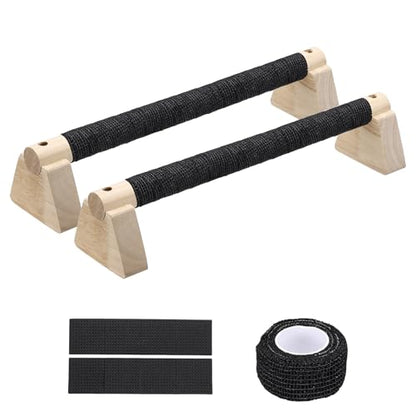 PATIKIL Push Up Bars, Wooden Parallettes Bars, Wooden Push Up Handle with Non-Slip Base and Grip for Strength Training Planks - size: 40cm