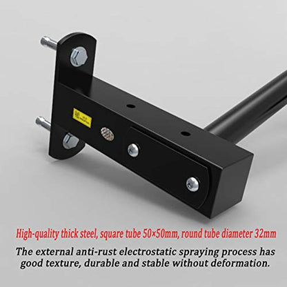 Black Pull Up Bar, Wall Mounted Heavy Duty Steel Chin Up Bar, Easy to Install, Portable Home Office Upper Body Fitness Equipment (98×21×15cm)