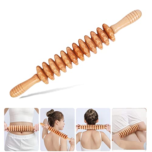 Wood Therapy Massage Roller Tools,Manual Massage Roller Stick for Body Sculpting,Lymphatic Drainage,Cellulite Massage & Wooden Muscle Roller Stick for Waist and Thigh, Stomach Rolling