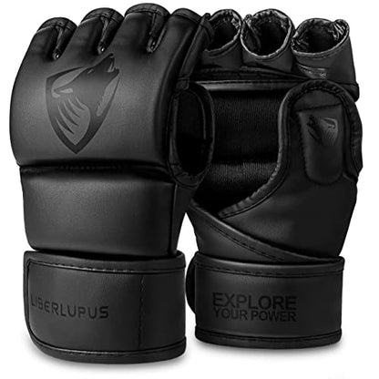 MMA Gloves Sparring for Men– Open Palm Training Gloves for Grappling, Kickboxing, Muay Thai, Youth Self-Defense, Heavy Bag Workouts – Durable Synthetic Leather with Wrist Support