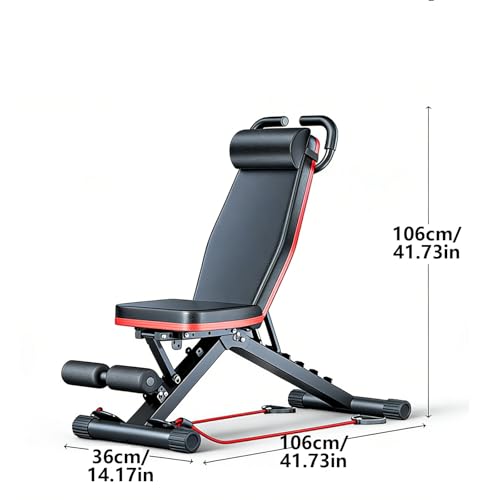 Foldable Weight Bench Adjustable Weight Bench Strength Training Bench Adjustable for Small Apartment