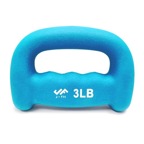 JFIT Neoprene D Grip Dumbbells - Single Weights 1LB-5LB - Premium Non-Slip, Hand Weights, Ergonomic Design - style: 3 Pound