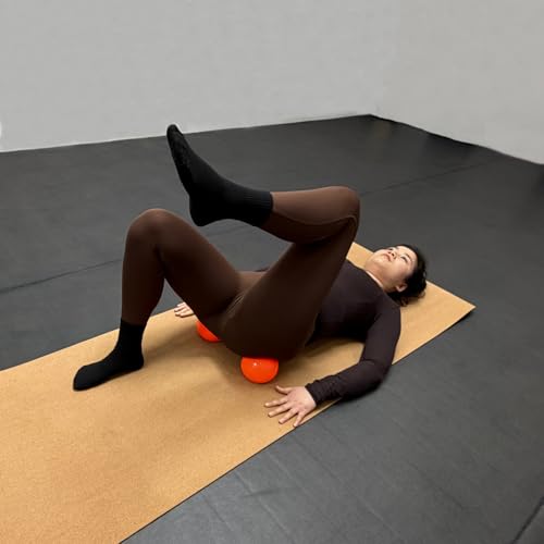 Massage Ball Smooth Ball Set (Pair) – Adjustable Firmness Massage Roller Ball for Back and Neck Massage -to Sensitive Soft Tissue Deep Muscle Gentle Relief (Orange) - color: Orange
