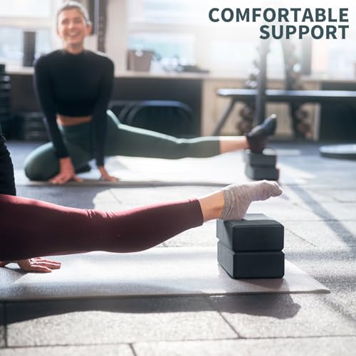 Yoga Blocks 2 Pcs, 9"x6"x3" Yoga Brick Foam Blocks EVA Foam Block Yoga Props Accessories for Yoga Pilates Stretching and Meditation
