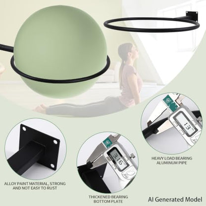 Wall Mount Yoga Ball Holder, Metal Exercise Ball Wall Rack, Heavy Duty Stability Ball Storage for Home Gym, Garage, Studio - Fits Most Yoga, Exercise & Medicine Balls