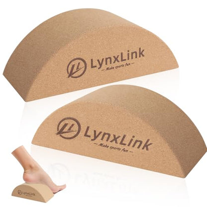 2 Pack Half-Moon Calf Stretcher | Foot Stretcher for Plantar Fasciitis, Cork Yoga Block, Foot & Leg Muscle Stretching - Ideal for Athletes, Yoga Practitioners & Pain Relief