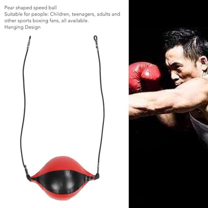Double End Punching Ball, PU Leather Speedbag Pear Hanging Speed Punching Bags Boxing Training Ball Equipment for Reaction Eye Coordination Training