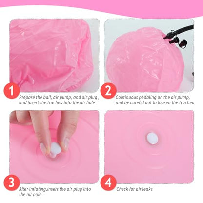 Hungdao 6 Pack Exercise Ball Bulk Inflatable Pregnancy & Workout Ball 22 Inch Heavy Duty Pilates Ball for Yoga Stretching Therapy Balance Physical Fitness - color: Pink