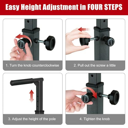 Height Adjustable Dip Station for Home Gym,Versatile Fitness Equipment for Pull-Ups,Push-Ups & Dips,Heavy-Duty Steel Frame Construction with Foam Grip Handles,Portable Strength Training Stand