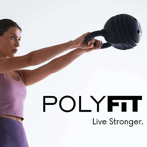 Polyfit Adjustable Kettlebell Set | 30/40/50 lbs | Kettlebell Weights for Home Gym - color: BLACK - 40 LB