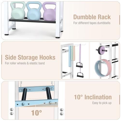 Small Dumbbell Rack，Heavy Duty Adjustable Dumbbell Weight Rack with Side Hooks,Gym Equipment Weight Set holderfor Dumbbell,Kettlebells Rack, Other Gym Accessories - size: 3-Tier