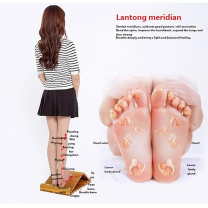 Folding Wooden Stretching Board Leg Stretcher Nonslip Fitness Board for Foot Massage Flexibility Homes Gym Fitness