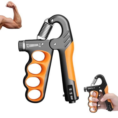 Adjustable Grip Strength Trainer Hand Gripper for Grip Strength, Forearm & Wrist Strengthener, Hand Exerciser for Strength Training & Therapy 11-220Lbs(5-100KG) - color: Orange