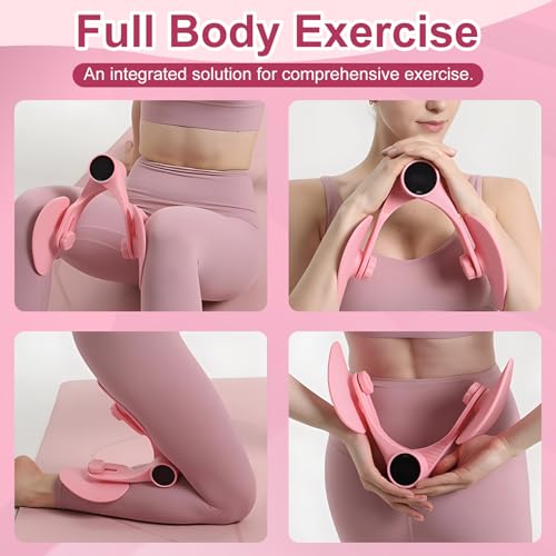 Thigh Trainer [2026 Upgraded], Thigh Trainer Thigh Exerciser, Inner Thigh Exerciser, 360° Pelvic Floor Exercise Devices, Hip Trainer Kegel Excerciser, 20LB Resistance Band, Pink - style: LED Display