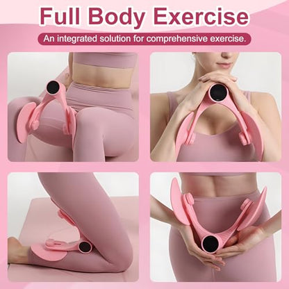 Thigh Trainer [2026 Upgraded], Thigh Trainer Thigh Exerciser, Inner Thigh Exerciser, 360° Pelvic Floor Exercise Devices, Hip Trainer Kegel Excerciser, 20LB Resistance Band, Pink - style: LED Display