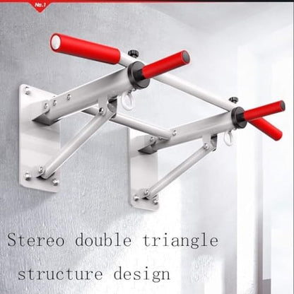 Wall-Mounted Horizontal Pull-Up Bar with Non-Slip Cotton Handles, Heavy-Duty Steel, 440lbs Load Capacity