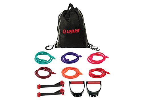 Lifeline Fitness Variable Resistance Trainer Kit - Adjustable Resistance Bands for Working Out - Home Gym Exercise Bands with Door Anchor, Carry Bag, 5ft. Bands and Triple Grip Handles