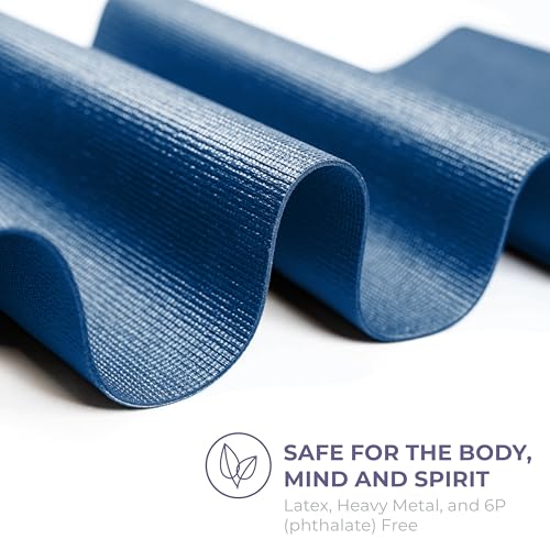 Voyage Yoga Mat, 10 Pack, 72" x 24" Professional Studio and Gym Bulk Yoga Mats, 5mm Thick, Durable, Anti-Tear, Non Slip Fitness and Exercise Mats - color: Dark Blue