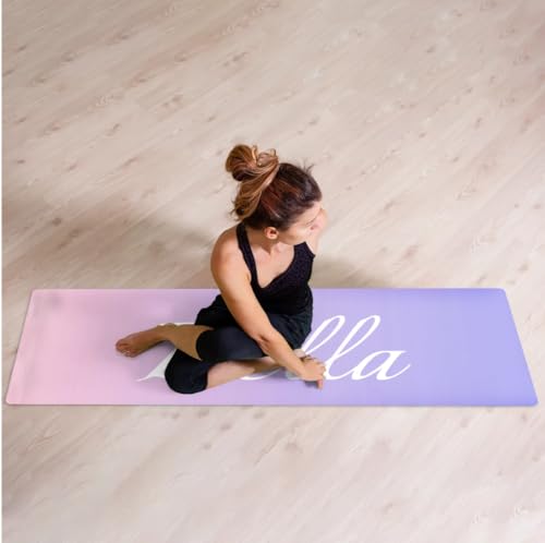 Custom Name Yoga Mat,Personalized Travel Yoga Exercise Mat,Non Slip,Perfect for Kids & Adults,Gradient Color D Series - color: Style 2