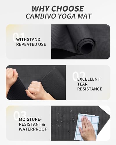 CAMBIVO Yoga Mat for Women and Men, Extra Long and Wide Exercise Mat(72"x48"/84"x30"), Large Non Slip Workout Mat for Yoga, Pilates, Fitness, Barefoot Workouts, Home Gym Studio - size: 84" x 30" x 6mm