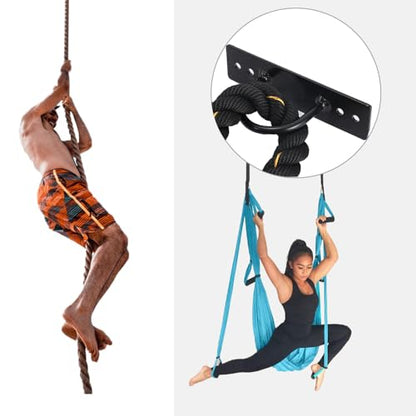 Battle Rope Wall Mount Kit, Gym Wall Ropes Anchor TRX Wall Mount, Heavy Duty Storage Hook Body Weight Strength Training Bracket,Yoga Swings Ceiling Mount Anchor