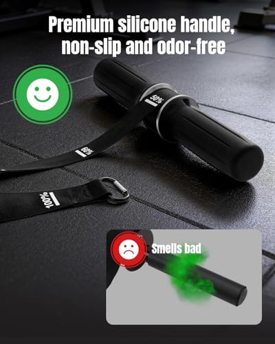 Forearm Strengthener & Forearm Exerciser, Wrist Roller with Thick Silicone Handle, Forearm Trainer with Heavy-Duty Nylon Strap for Muscle Building, Grip Strength and Recovery