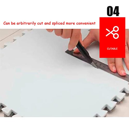 12 Pieces Thickened Plush Foam Interlocking Floor Mat,Fluffy Square Foam Tiles with 12 Edgings,Soft Anti-Slip Puzzle Area Rug Playmat for Bedroom,12X12inch,12 Tiles/11.6 Sq.Ft,Rose+Coffee - color: Rose+coffee