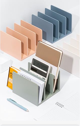 White Mail Desktop Mail Holder, 3 Sections, Plastic Note File Book Letter Paper Holder Sorter Office Accessories Organizer for Desk, 4.8 Inch High 6.38inch Wide 6.38 inch Long