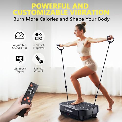 Vibrating Board Exercise Machine, 9 Modes Vibration Platform for Lymphatic Drainage, 3D Upgrade Vibrating Board for Weight Loss, Home Body Fitness Equipment (Purple)