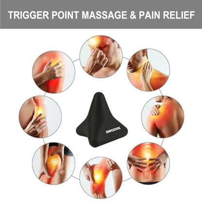 Manual Trigger Point Massage Tool. Small Massager Ball for Deep Tissue Myofascial Release Physical Therapy Foot Plantar Fasciitis Pain Relief Muscle Knot Psoas Hip Flexor Iliacus Release 3×2.6″(Black) - color: Black