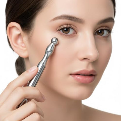 Tmj Pen Acupressure Face Stick Fascia Tool Acupuncture Pen Fascia Stick Facial Reflexology Tools Massage Pens for Face Body Point (Silver)