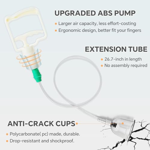 Cupping Therapy Set, 24 Massage Cups Cupping Set with Pump Vacuum Suction Cups for Body Cellulite Massage Back Pain Relief, Chinese Acupoint Physical Hijama