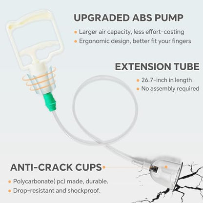 Cupping Therapy Set, 24 Massage Cups Cupping Set with Pump Vacuum Suction Cups for Body Cellulite Massage Back Pain Relief, Chinese Acupoint Physical Hijama