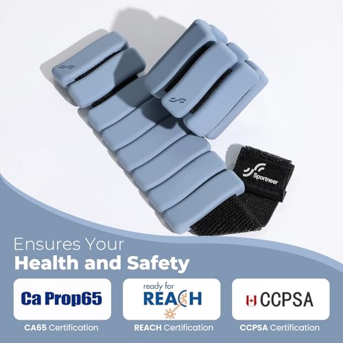 Sportneer Wrist & Ankle Weights for Women & Men Set of 2 (1LB/2LB Each) - Soft Silicone Arm & Leg Weights for Pilates, Yoga, Walking, Barre, Home Workout, Water Aerobics