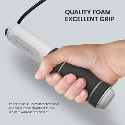 Digital Jump Rope with Smart Counter & Timer - Adjustable Speed Skipping Rope for Fitness, Weight Loss, Boxing, MMA - Tangle-Free Ball Bearings & Anti-Slip Handles for Men, Women, Kids.(Check 2026 New Evolution for 3s Rope Swap)
