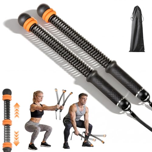 Cordless Battle Ropes 2 Pcs, Adjustable Ropeless Battle Ropes Adjustable Weight for Men & Women, Portable Arm Exerciser for Strength Building, HIIT and Low-Impact Aerobic Training-Black