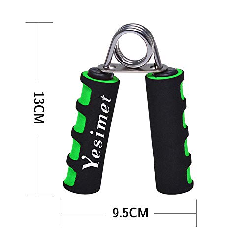 Hand Grip Strengthener Set, Forearm Exerciser, Finger Exercise Gripper, Grip Strength Trainer, hand Trainer-Soft Foam Hand Exerciser for Quickly Increasing Forearm and Hand Grips,2 Pack - color: Green