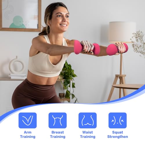 HXD-ERGO Ergonomic Dumbbells Weights Set-Hand Weights for Women at Home, Ear Dumbbells Weights for Pilates, Yoga, Jogging,StrengthTraining - color: 7 LBS
