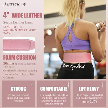 Weight Lifting Belt For Ladies Leather Gym Belts Lower Waist Back Support For Women Men Fitness Squat Deadlift Heavy Duty Cross Training Gym Powerlifting Workout
