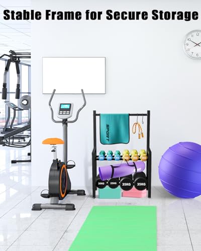 Two Tier Dumbbell Rack 20 IN Length Adjustable small Weight Rack Stand Holder For Home Gym Dumbbells Kettlebells (Rack Only)