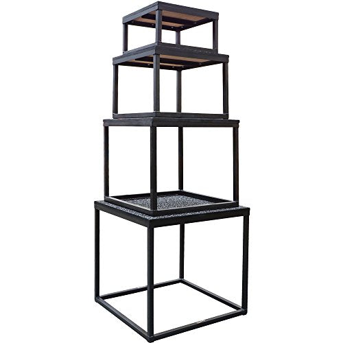 Meister Elite Steel Plyo Jump Boxes for Professional Gyms - Deluxe Set & Individual 12", 18", 24", 30"