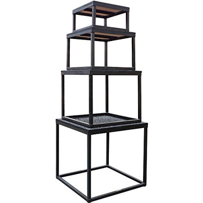 Meister Elite Steel Plyo Jump Boxes for Professional Gyms - Deluxe Set & Individual 12", 18", 24", 30"