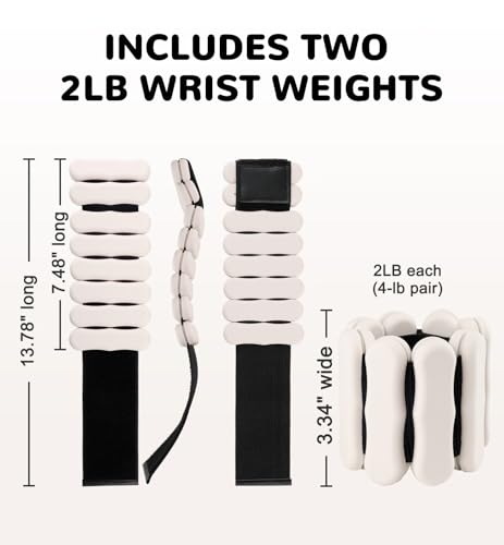 Ankle and Wrist Weights for Women & Men, Adjustable Arm & Leg Weights Set of 2 (1 lb/2 lb Each) Soft Silicone Weighted Bands Weighted Bracelet for Pilates Yoga Dance Walking Running Swimming Water Pool Home Gym Fitness Workout Jogging Gymnastics Aerobics