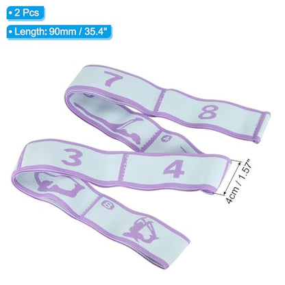 PATIKIL Exercise Bands, Yoga Stretching Strap Latin Elastic Bands for Physical Dance Stretch Pilates Resistance Bands - color: Purple