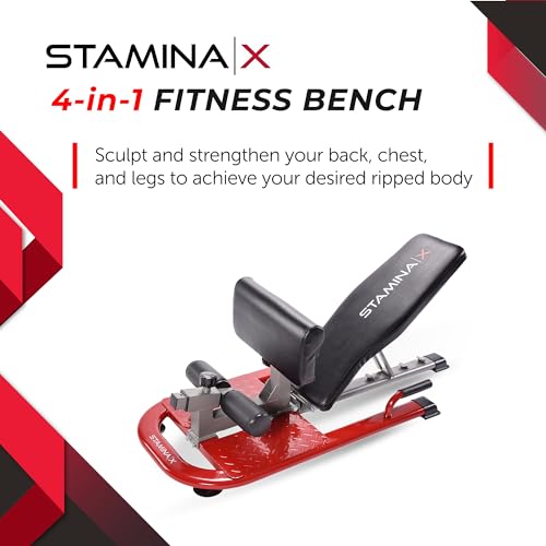 Stamina X 4-in-1 Adjustable Fitness Bench, for Strength Training