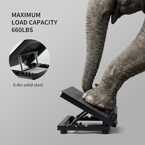 PROIRON Steel Slant Board for Calf Stretching，Calf Stretcher Slant Board for Squats 5 Adjustable Incline Angles，Incline Board 660lbs Weight Capacity for Ankle Stretching Training Home Gym