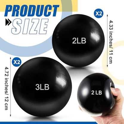 Halloscume 1 lb 2lb 3lb 4lb 5lb Weighted Balls - color: Black, size: 2 Lbs & 3 Lbs